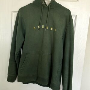 Green hoodie.